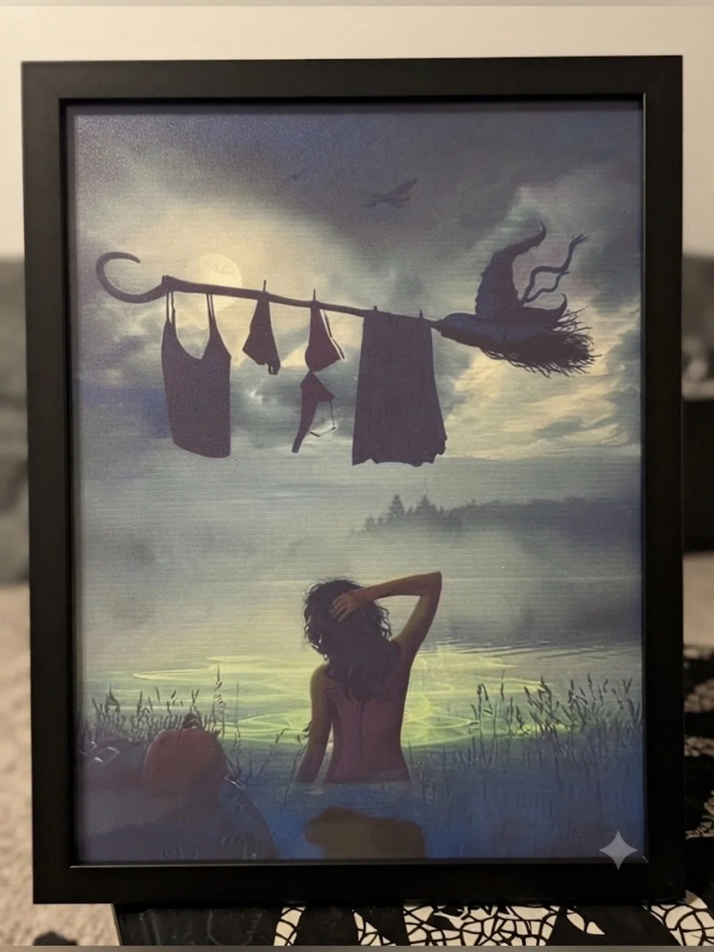 Witchy Wall Art Print Framed 8x10 Cottagecore Aesthetic Decor Mystic Lake Decor